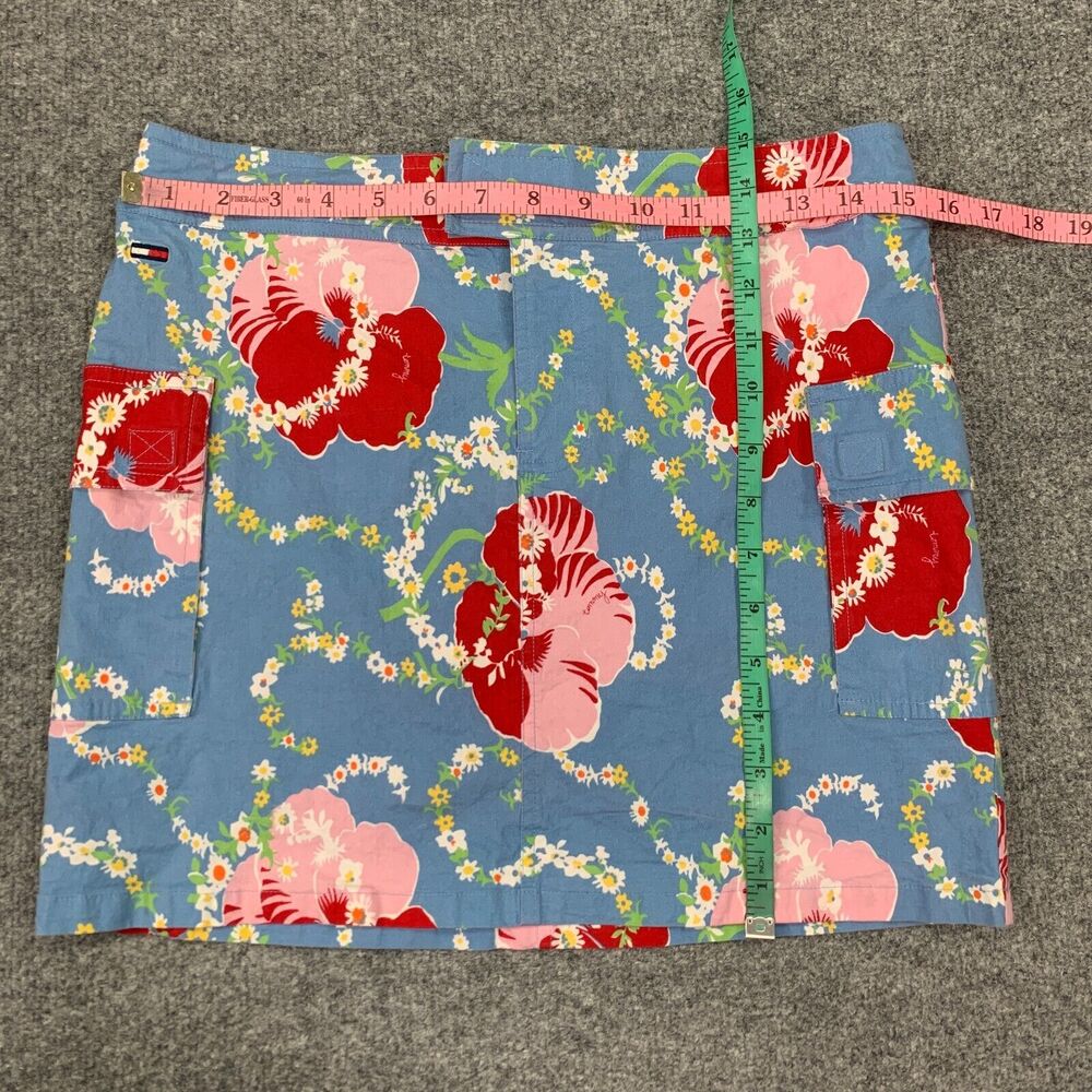 Tommy Jeans Skirt Junior 5 Floral Print Cargo Pockets Stretch Cotton Blend Zip - Picture 5 of 11